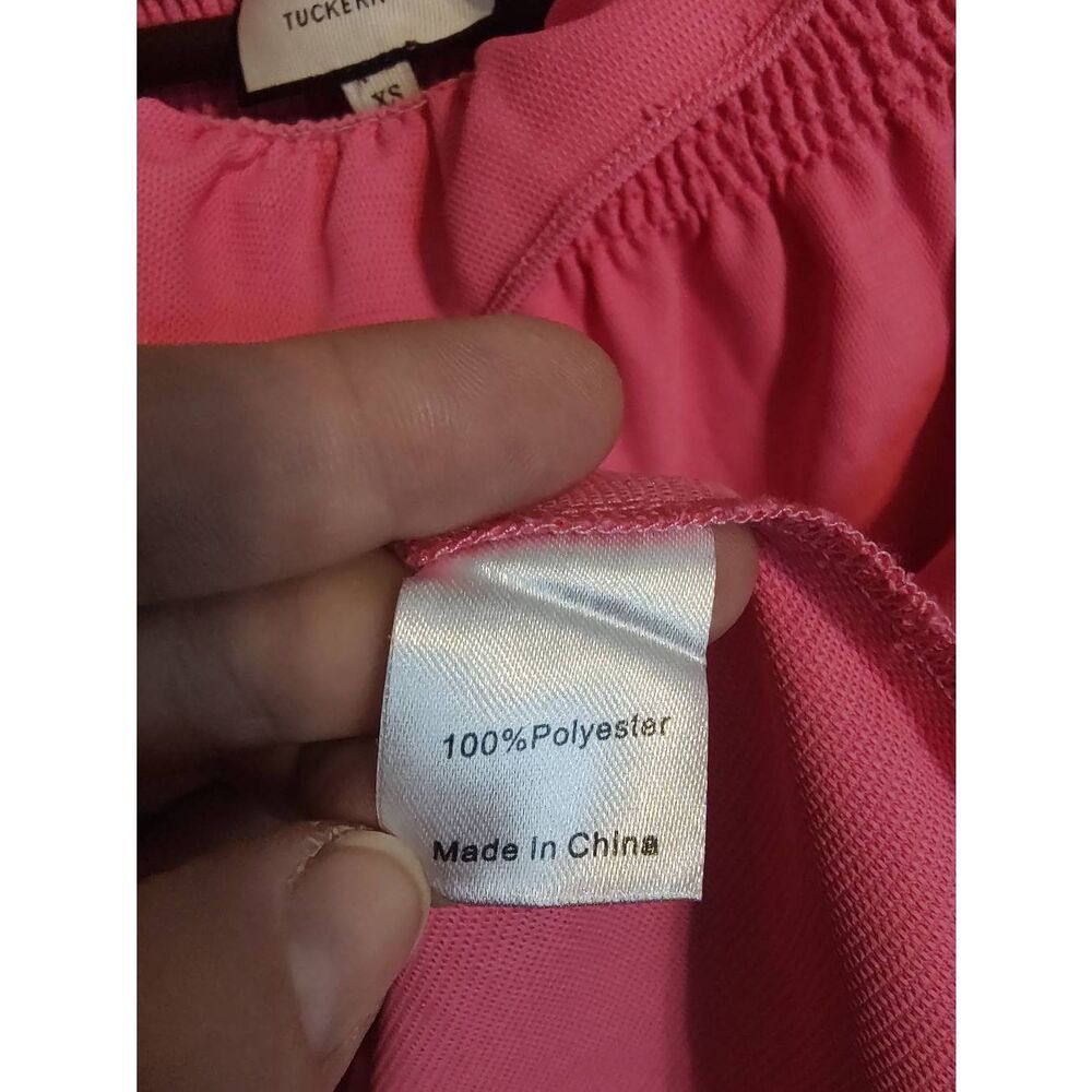 Tuckernuck Women's Size XS Pink Ruffled Hem Long Sleeve Blouse Top - Picture 5 of 5